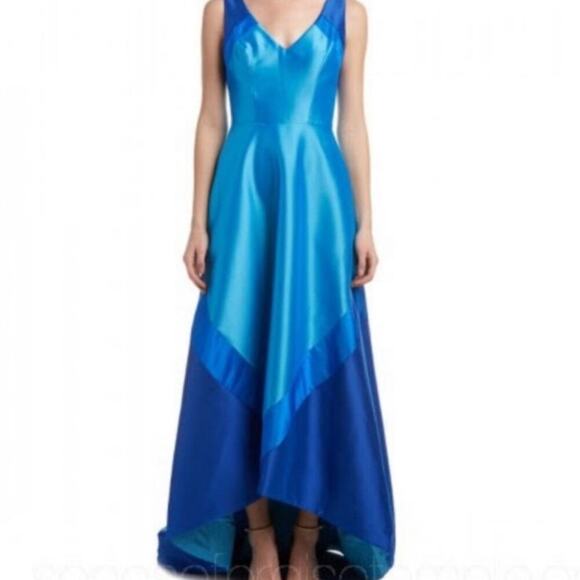 NWT Theia Blue Turquoise Ball Gown Dress Size 8 - Picture 1 of 7